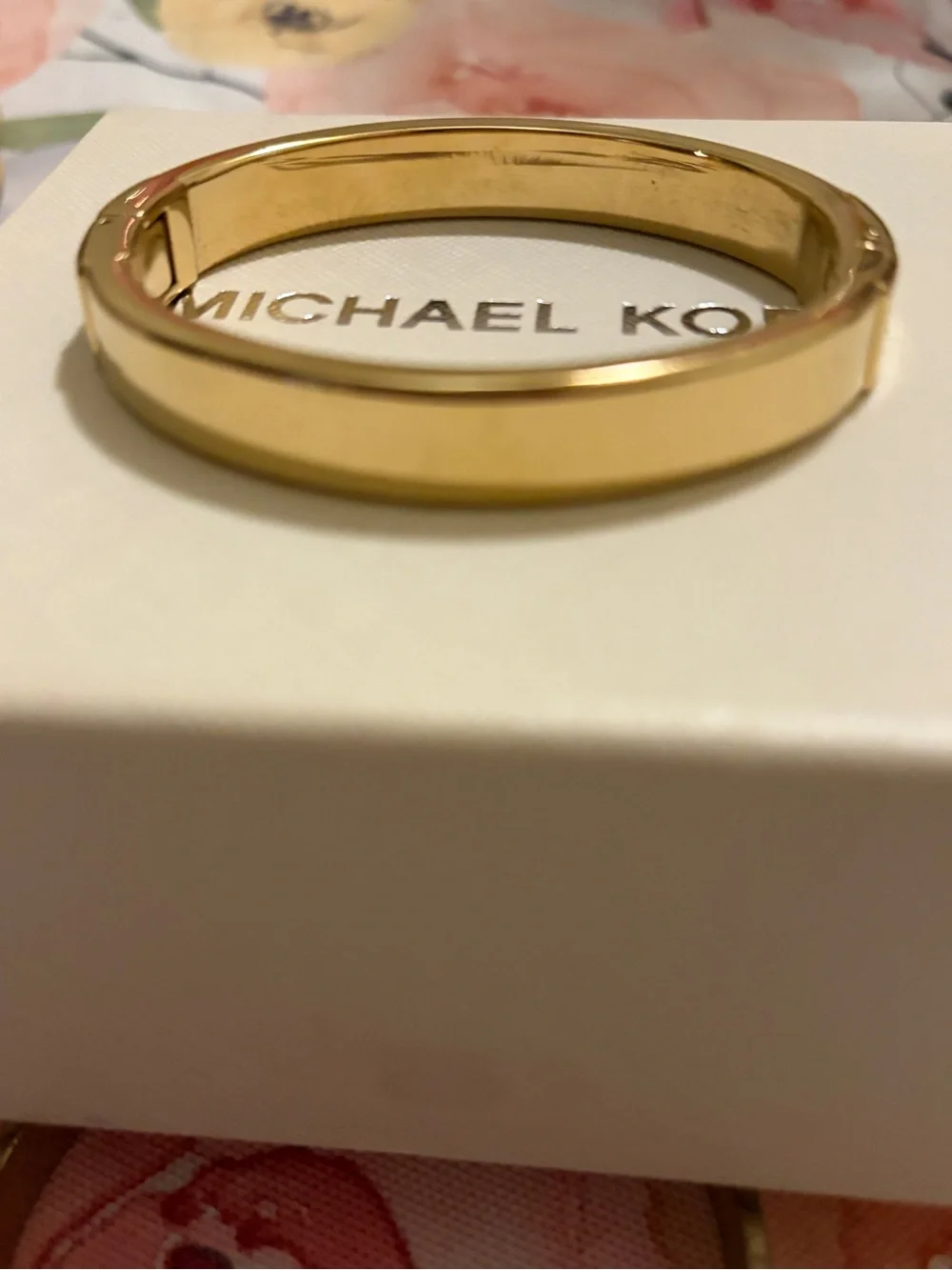 Michael Kors Gold Crystal-Trim Bangle Bracelet